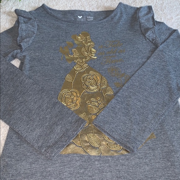 Disney Beauty and the Beast Gray Sequin Top 6X EUC Belle - Picture 7 of 9